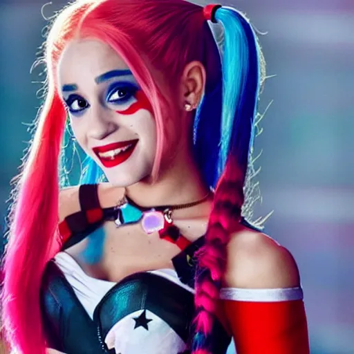 Image similar to ariana grande as harley quinn from suicide squad