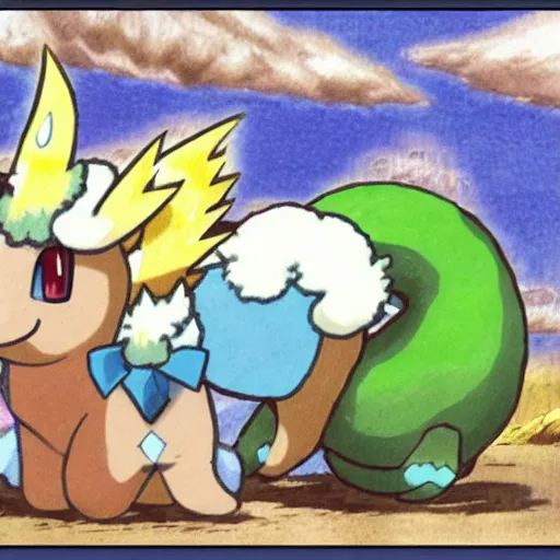 Prompt: an alpaca pokemon by ken sugimori