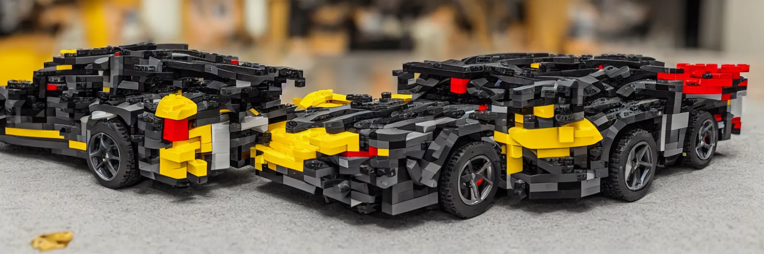 Image similar to lamborghini. lego style