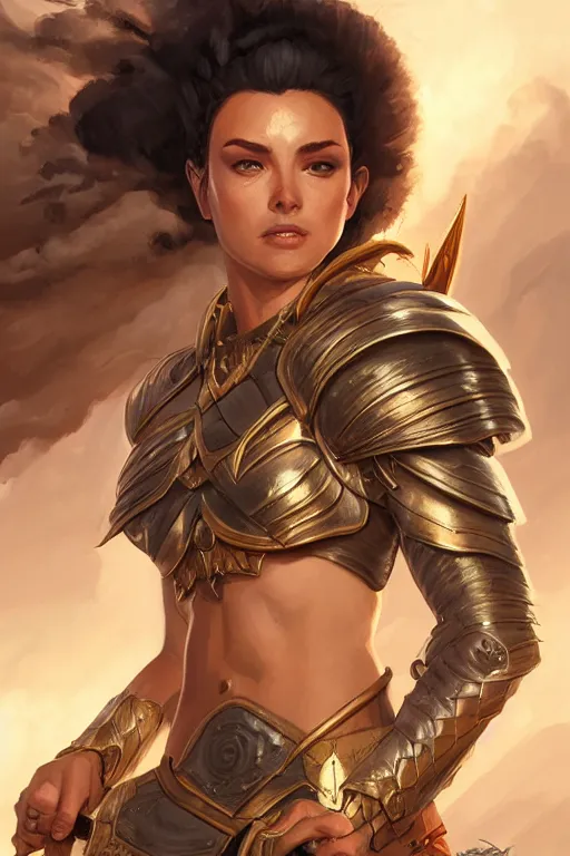 Image similar to amazon valkyrie athena, d & d, fantasy, portrait, highly detailed, headshot, digital painting, trending on artstation, concept art, sharp focus, illustration, art by artgerm and greg rutkowski and magali villeneuve