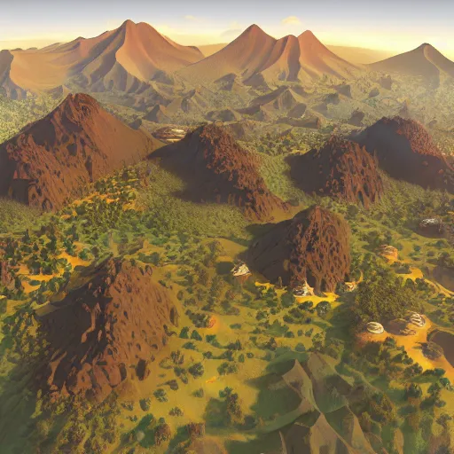Prompt: Lava terrain,by Sid Meier's Civilization VI ,isometric view,by Craig Mullins