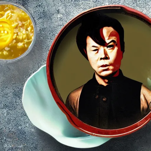Prompt: egg foo yung reimagined a film noir detective