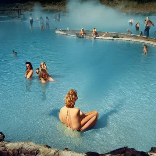 Prompt: queen in blue lagoon smoking