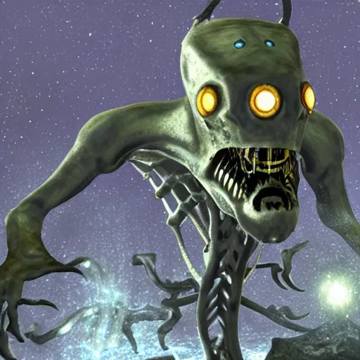 Prompt: a photo of the nihilanth from half-life 1