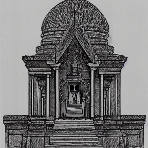 a sketch of an Hindu temple on Mars in the style of da | Stable Diffusion