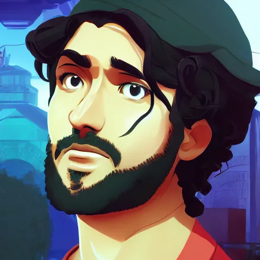 Prompt: portrait of sayid jarrah from lost, island background, rich vivid colors, ambient lighting, dynamic lighting, 4k, HQ, official media, anime key visual, makoto shinkai, ilya kuvshinov, lois van baarle, rossdraws, detailed, trending on artstation