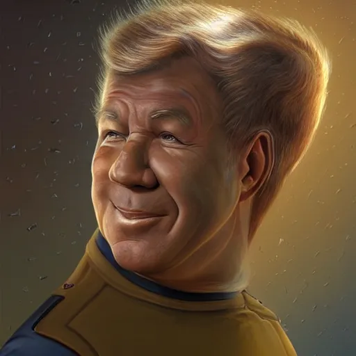 Image similar to young william shatner as captain kirk Funny cartoonish by Gediminas Pranckevicius H 704 and mort drucker Tomasz Alen Kopera, masterpiece, trending on artstation