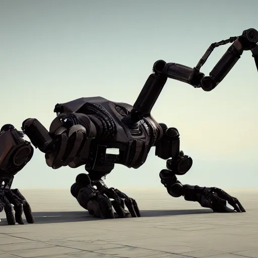 Image similar to hexapod beast, robotic, convex, kitbashing, robot, unreal engine, 4 k