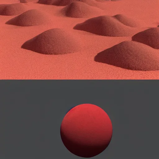 Image similar to cube -shaped planet, filled with dark red oceans and yellow vegetation, render, blender, 3d, ultra detailed