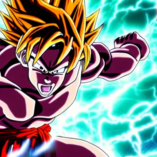 Image similar to an orangutan in dragon ball z going ultra instinct, 4 k, hyper realistic, dslr, high resolution, landscape, beautiful, anime, super saiyan, ultra instinct