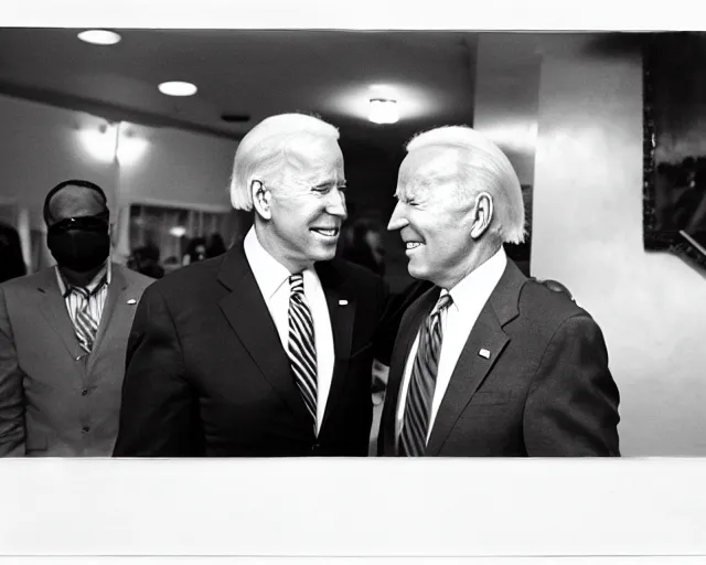 Image similar to president joe biden face to face with president joe biden, nikon 3 5 mm, photograph