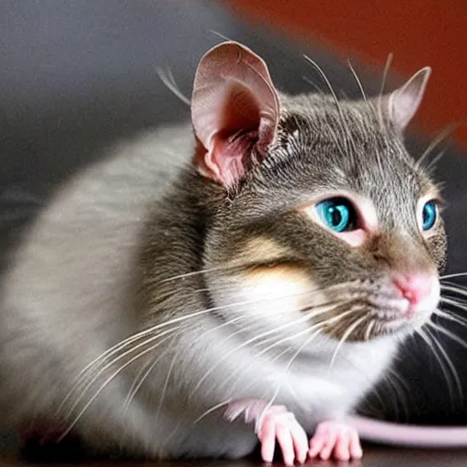 Prompt: half rat half cat