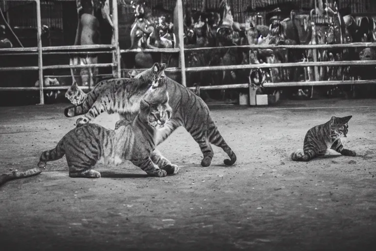 Image similar to photo of a Big Cat Circus, taken with Leica M11 and NOCTILUX 50mm F4.0, Paradium Platinum printed on paper