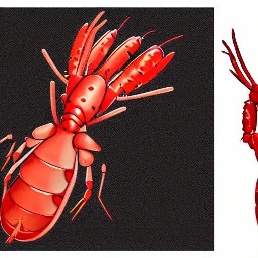 Image similar to cross between a lobster and a mobster, a lobster lobster, mafia lobster