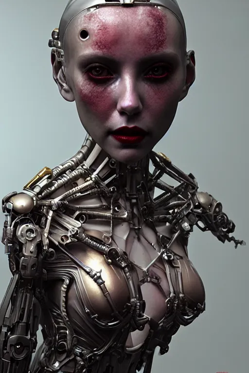 Image similar to portrait of a vampire female robot, intricate, dystopian toy, sci - fi, extremely detailed, biopunk suit, digital painting, sculpted in zbrush, artstation, concept art, smooth, sharp focus, illustration, chiaroscuro lighting, golden ratio, incredible art by stanley artgerm lau and greg rutkowski and alphonse mucha and simon stalenhag