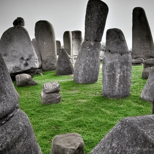 Image similar to chess played with megaliths by giants, photography