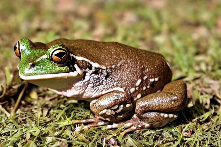 Prompt: frog with deer antlers