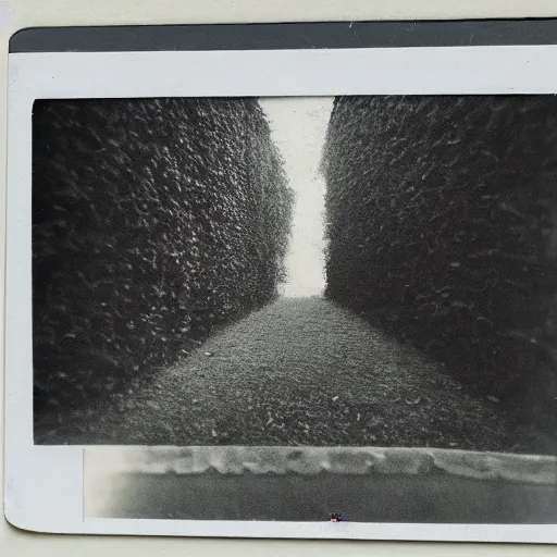 Image similar to old polaroid of a realistic gateway to another dimension, black and white, pictorialism