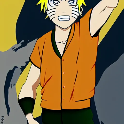 Prompt: naruto uzumaki by 1930s' cartoon style