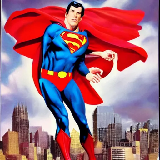 Image similar to comic book cover art, ian mckellen as superman by alex ross