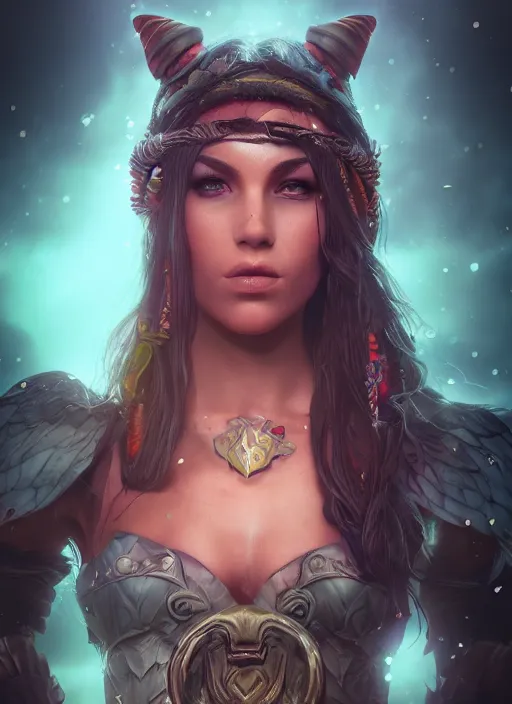 Image similar to A fantasy comic book style portrait painting of a stunning female Druid, unreal 5, DAZ, hyperrealistic, octane render, cosplay, RPG portrait, dynamic lighting