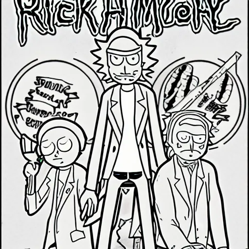 Rick and Morty coloring pages | Stable Diffusion