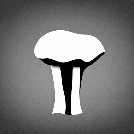 Image similar to flat black vector silhouette of a mushroom, pure white background, 4 k resolution