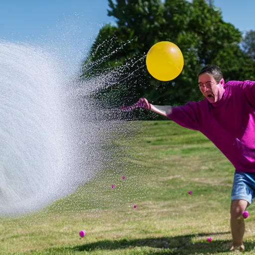 Prompt: water ballon exploding, fast shutter speed, high speed, action photo, 1 / 1 0 0 0 sec shutter