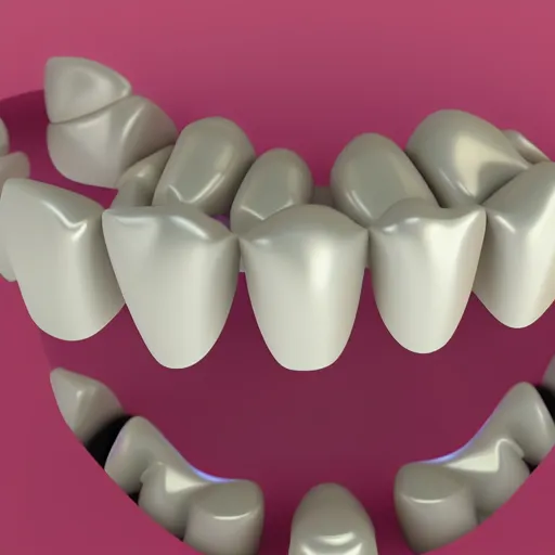 Image similar to poorly rendered 3 d set of teeth