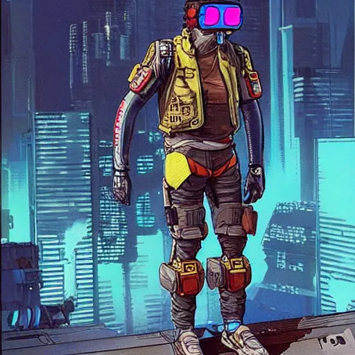 Image similar to ivan. Apex legends cyberpunk olympic athlete. Concept art by James Gurney and Mœbius.