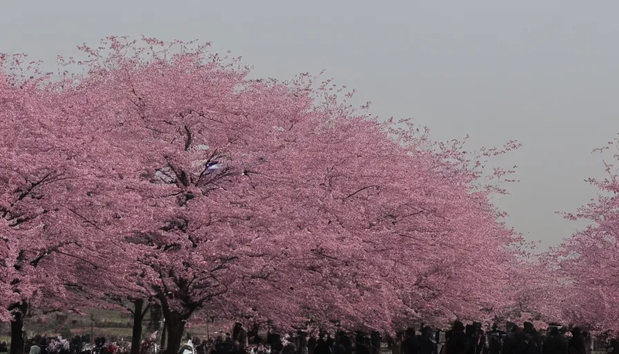 Prompt: like cherry blossoms catching the sun, all that flutters turns to ash.