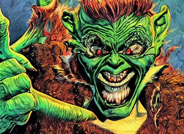 Image similar to green goblin illustration by mike ploog