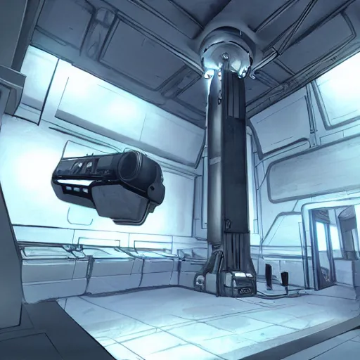 Image similar to scene with glados, from portal videogame, pc, steam, valve, concept art