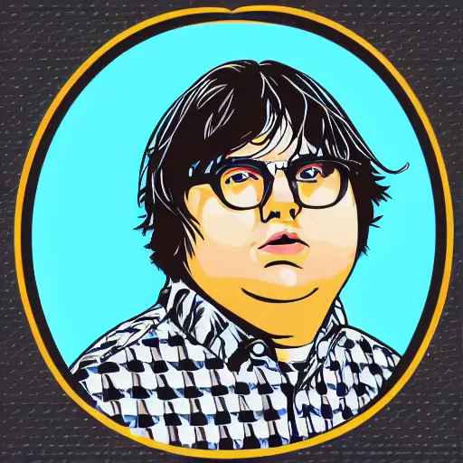 Image similar to andy milonakis & clark duke hybrid, vector, svg sticker art