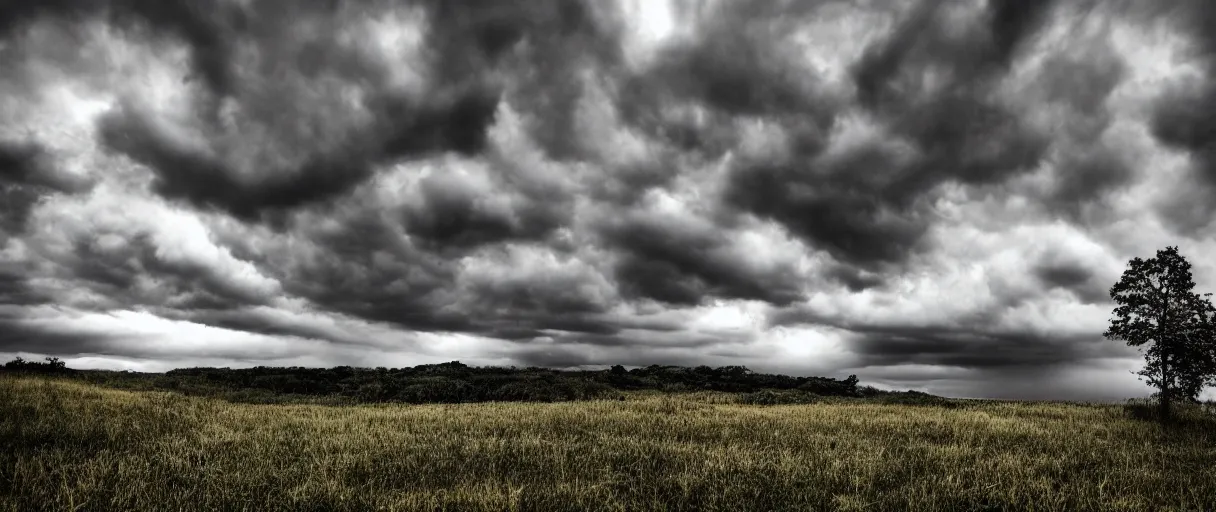 Image similar to dark storm clouds, hyperrealistic, photograph, 35mm, sharp focus