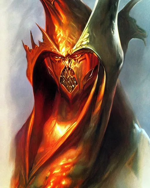 Image similar to sauron by peter andrew jones, hyper detailed