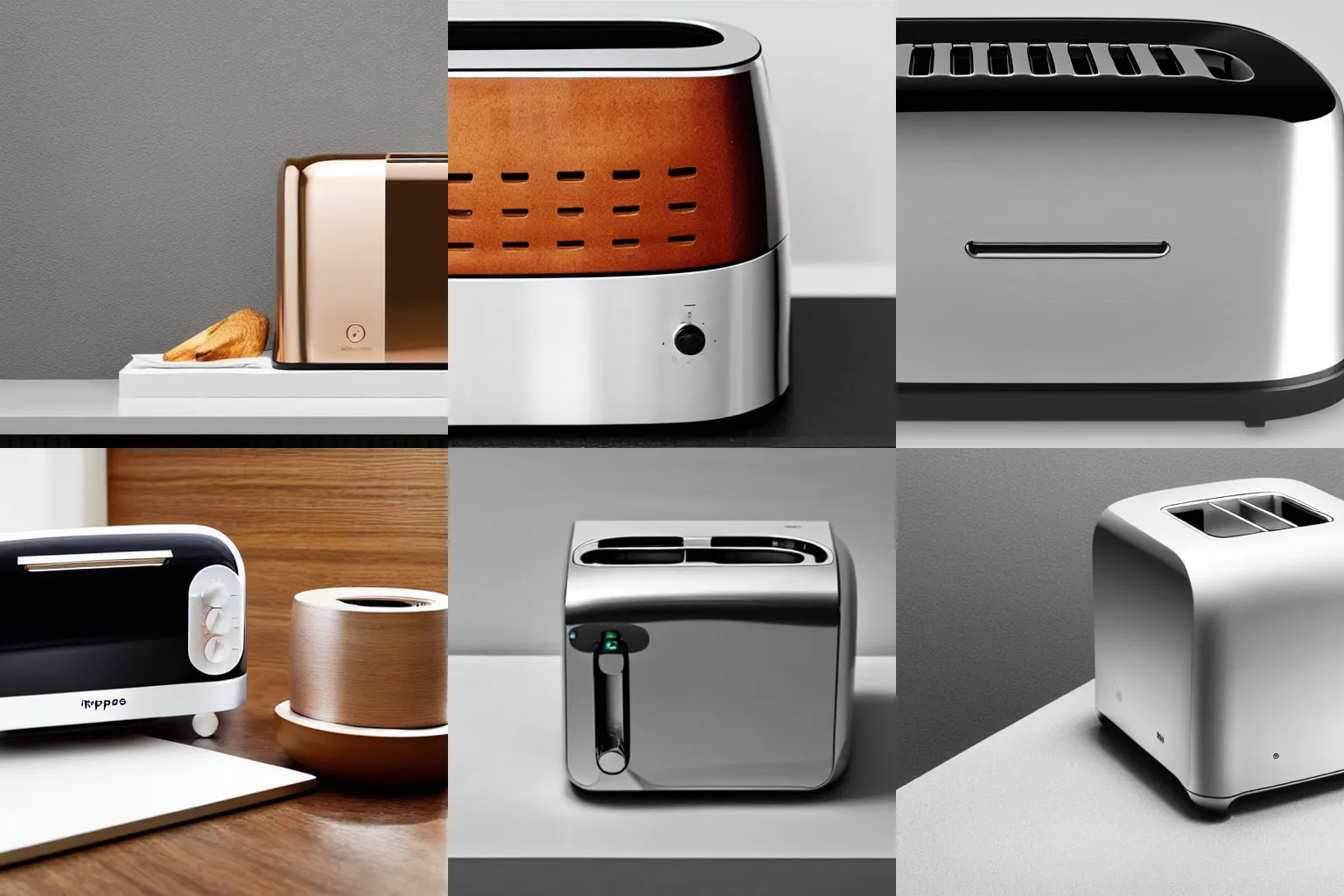 Prompt: toaster designed by Apple, product design, elegant, beautiful, ergonomic