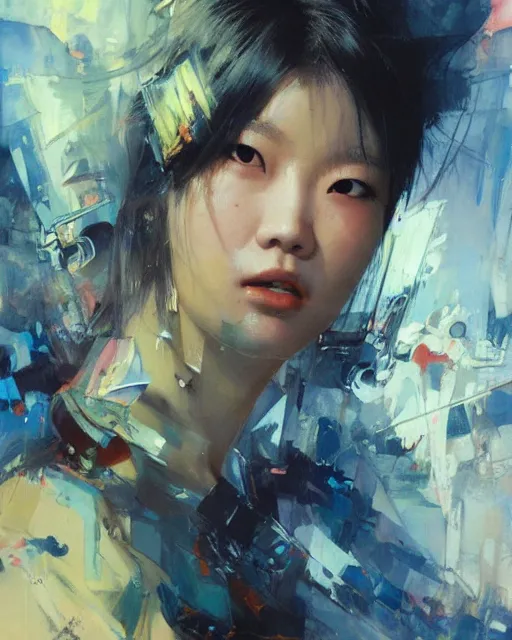 Prompt: Lee Jin-Eun by John Berkey and Gerald Brom, rule of thirds, seductive look, beautiful, in intergalactic hq, ethereal, Refined, masterpiece