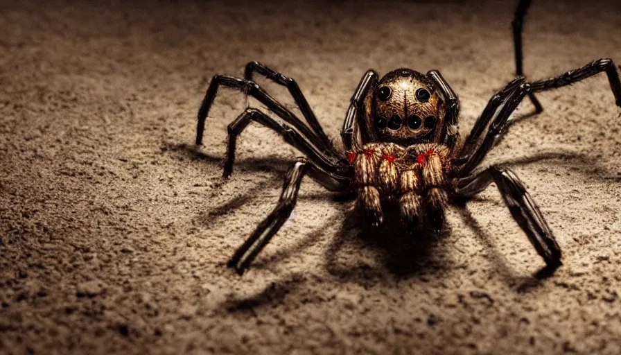 Image similar to big budget horror movie about genetically engineered super spider