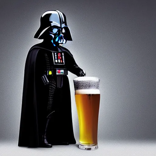 Prompt: Darth Vader drinking beer