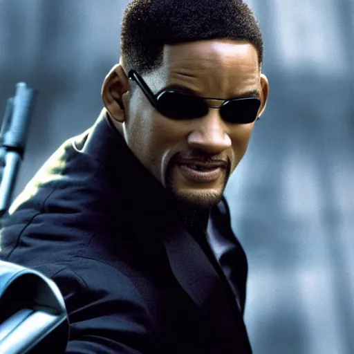 Prompt: A still of Will Smith as Neo from The Matrix Reloaded. Extremely detailed. Beautiful. 4K. Award winning.