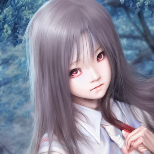 Image similar to ultra-detailed, amazing details, grayish palette, HD semirealistic anime CG concept art digital painting of a Japanese schoolgirl, by a Chinese artist at ArtStation, by Huang Guangjian, Fenghua Zhong, Ruan Jia, Xin Jin and Wei Chang. Realistic artwork of a Chinese videogame, gentle an harmonic colors.