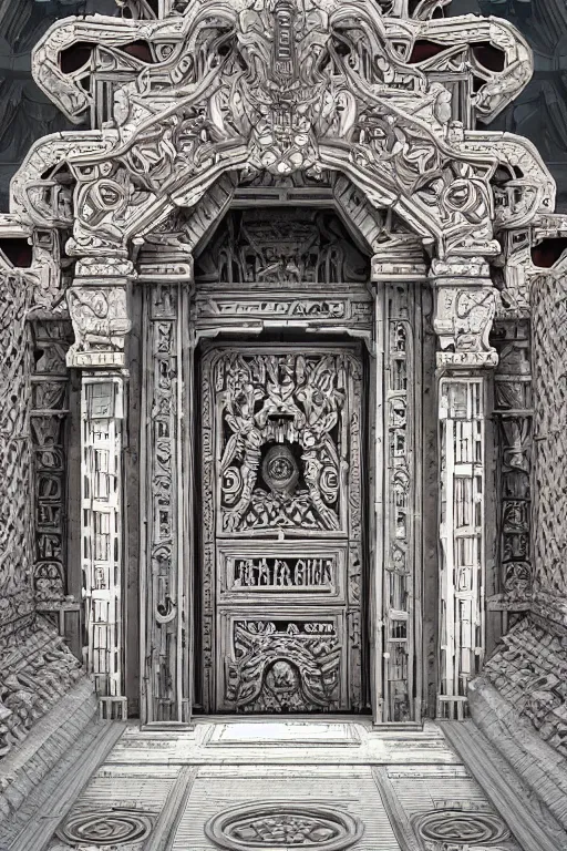 Prompt: ancient fantasy marble gate, neonpunk, mega structure, symmetric, intricate details, insanely detailed, insanely realistic, back lighting, 4 k, cinematic