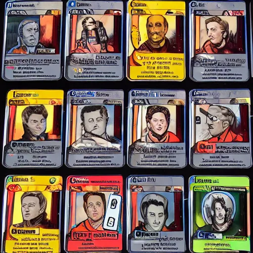 Image similar to elon musk, the trading card game