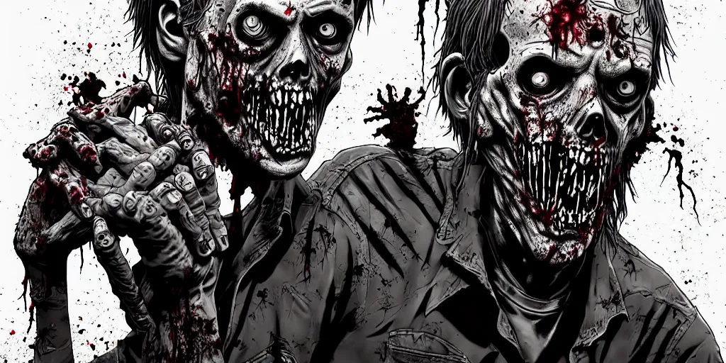 Image similar to Zombie Walking Dead, trending on artstation, high quality, highly detailed