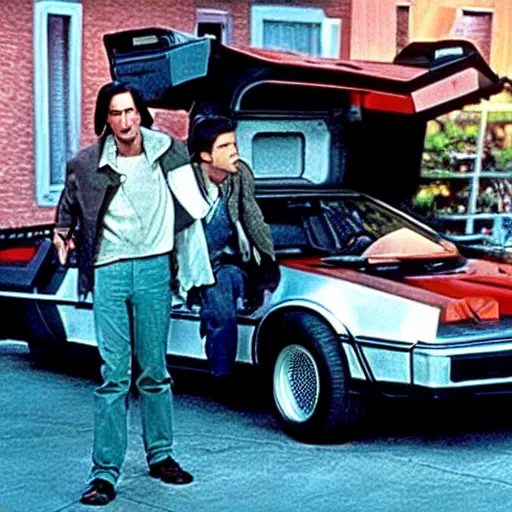 Image similar to Keanu reeves In Back to the future 4K detailed super realistic