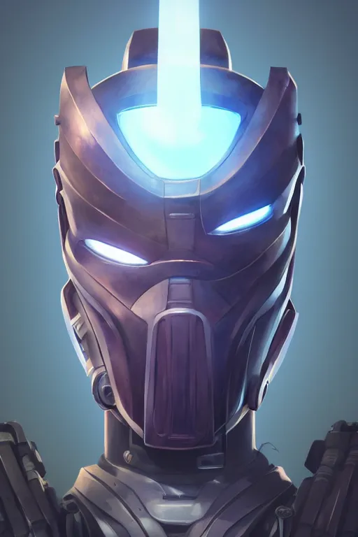 Image similar to epic mask helmet robot ninja portrait stylized as fornite style game design fanart by concept artist gervasio canda, behance hd by jesper ejsing, by rhads, makoto shinkai and lois van baarle, ilya kuvshinov, rossdraws global illumination radiating a glowing aura global illumination ray tracing hdr render in unreal engine 5