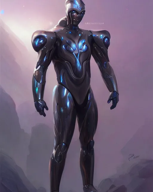 Prompt: opalescent wiry muscular male smooth sleek glossy black pearlescent scifi armor, by greg rutkowski and mark brookes and jim burns and tom bagshaw and magali villeneuve, trending on artstation