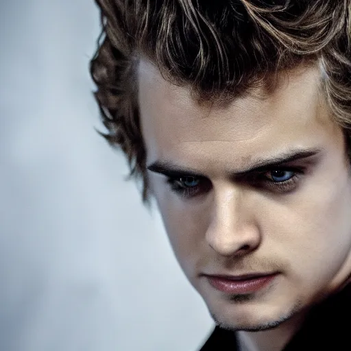 Prompt: anakin skywalker, hayden christensen, star wars, 4k, highly detailed face, professional photography, cinematic, film, low lighting, portrait,