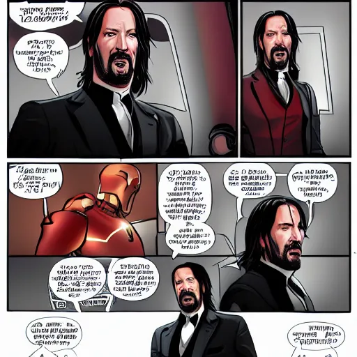 Prompt: John Wick in an Iron Man suit